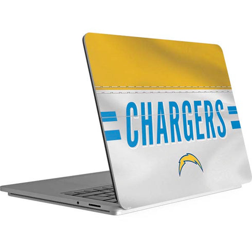 NFL Los Angeles Chargers White Striped Surface Laptop Studio Skin